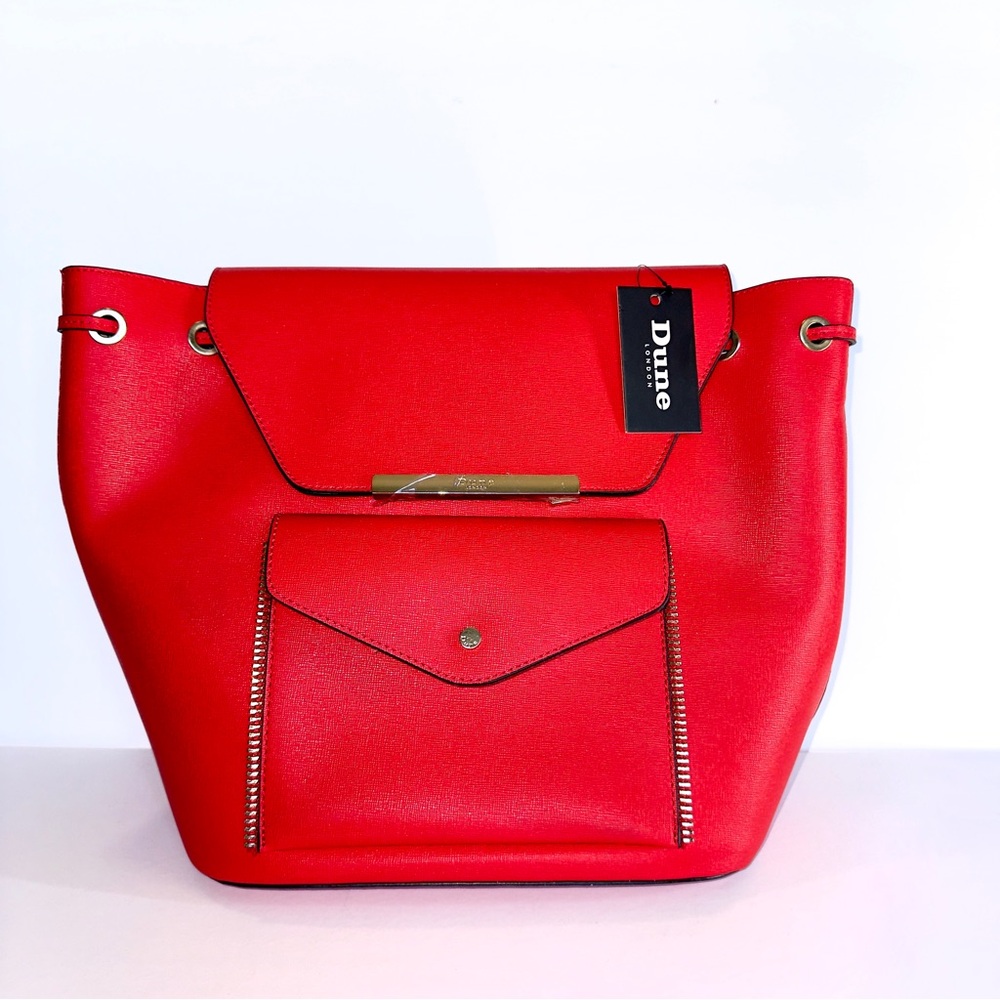 Dune London | Red Structured Tote Backpack & Handbag | NWT |